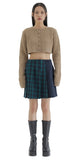 curetty (キュリティー) C MIXED CHECK PLEATS SKIRT_BLACK