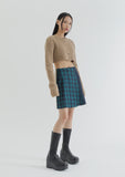 curetty (キュリティー) C MIXED CHECK PLEATS SKIRT_BLACK