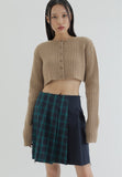 curetty (キュリティー) C MIXED CHECK PLEATS SKIRT_BLACK