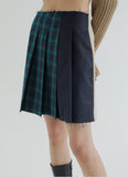 curetty (キュリティー) C MIXED CHECK PLEATS SKIRT_BLACK