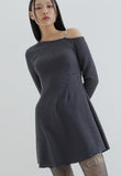 curetty (キュリティー)   C ONE SHOULDER DETAIL DRESS_DARK NAVY