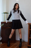 curetty (キュリティー)  C CONTRAST COLOR SHIRT DRESS_BLACK