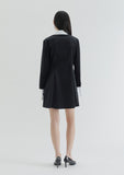 curetty (キュリティー)  C CONTRAST COLOR SHIRT DRESS_BLACK