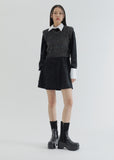 curetty (キュリティー)  C CONTRAST COLOR SHIRT DRESS_BLACK