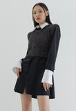 curetty (キュリティー)  C CONTRAST COLOR SHIRT DRESS_BLACK