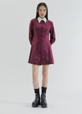 curetty (キュリティー)   C CONTRAST COLOR SHIRT DRESS_BURGUNDY