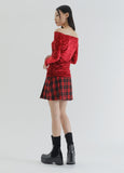 curetty (キュリティー)  C SHIRRING OFF-SHOULDER TOP_RED