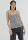 curetty (キュリティー)  C SPANGLE LACE SLEEVELESS TOP_GREY