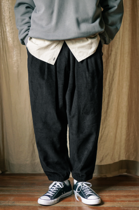 ダブルユーブイプロジェクト(WV PROJECT) Lesotho Corduroy Jogger Pants Black JJLP7526