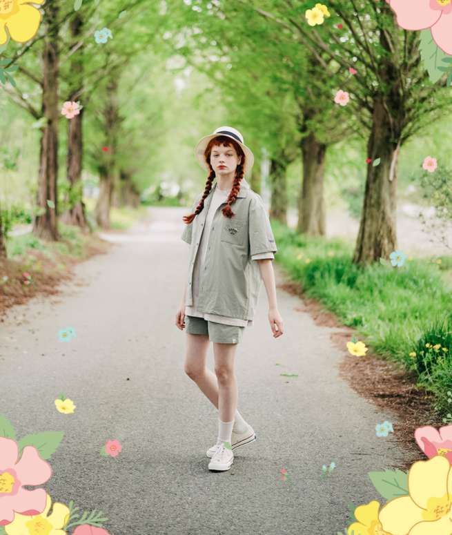 ダブルユーブイプロジェクト(WV PROJECT) Ann Square Short Sleeve Shirt Light Khaki JISS7488