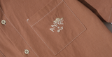 ダブルユーブイプロジェクト(WV PROJECT) Ann Square Short Sleeve Shirt Red Brown JISS7488