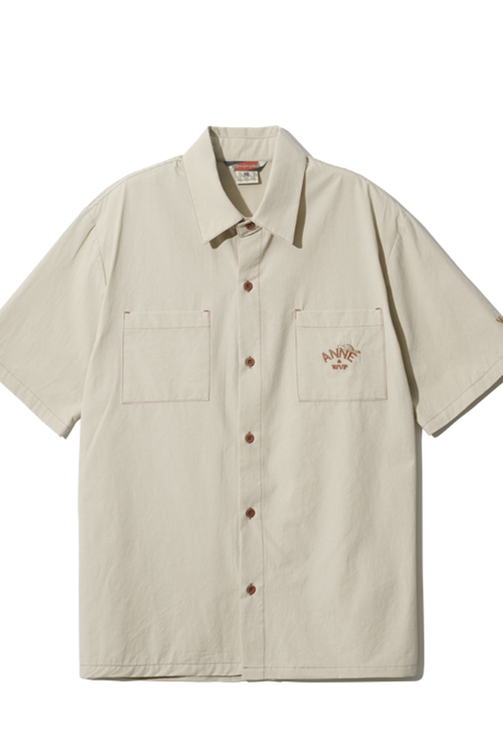 ダブルユーブイプロジェクト(WV PROJECT) Ann Square Short Sleeve Shirt Beige JISS7488