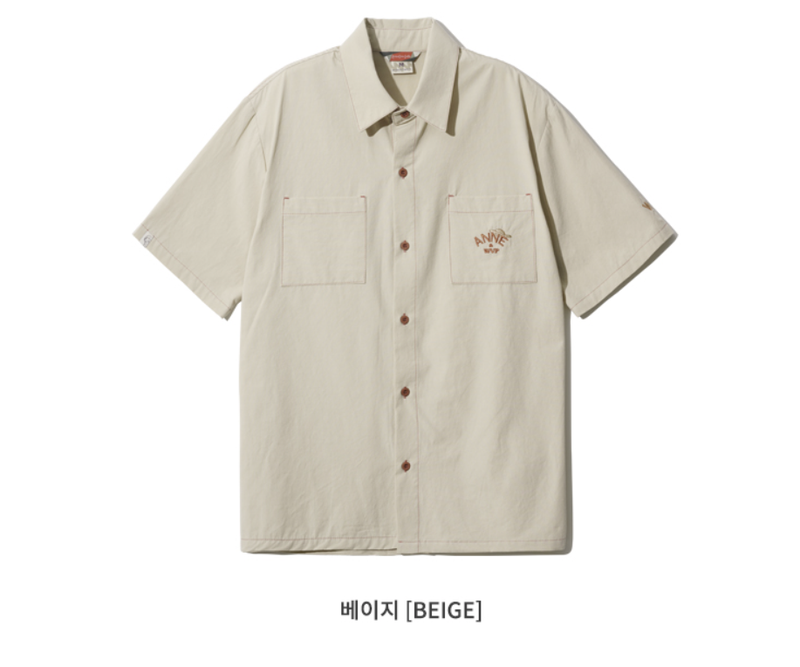 ダブルユーブイプロジェクト(WV PROJECT) Ann Square Short Sleeve Shirt Beige JISS7488
