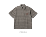 ダブルユーブイプロジェクト(WV PROJECT) And Life Checkered Short-sleeved shirt Brown MJSS7486