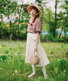 ダブルユーブイプロジェクト(WV PROJECT) And Life Check Short Sleeve Shirt Burgundy MJSS7486