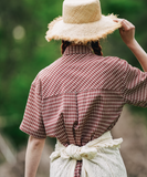 ダブルユーブイプロジェクト(WV PROJECT) And Life Check Short Sleeve Shirt Burgundy MJSS7486