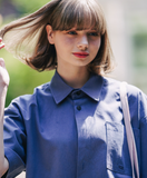 ダブルユーブイプロジェクト(WV PROJECT) Vertical Line Short Sleeve Shirt Violet JISS7501