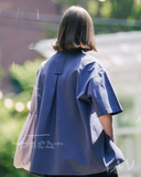 ダブルユーブイプロジェクト(WV PROJECT) Vertical Line Short Sleeve Shirt Violet JISS7501