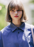 ダブルユーブイプロジェクト(WV PROJECT) Vertical Line Short Sleeve Shirt Violet JISS7501