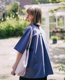 ダブルユーブイプロジェクト(WV PROJECT) Vertical Line Short Sleeve Shirt Violet JISS7501