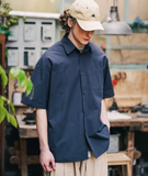 ダブルユーブイプロジェクト(WV PROJECT) Vertical Line Short Sleeve Shirt Navy JISS7501