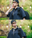 ダブルユーブイプロジェクト(WV PROJECT) Vertical Line Short Sleeve Shirt Navy JISS7501