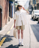 ダブルユーブイプロジェクト(WV PROJECT) Vertical Line Short Sleeve Shirt White JISS7501