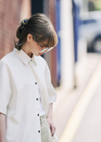 ダブルユーブイプロジェクト(WV PROJECT) Vertical Line Short Sleeve Shirt White JISS7501