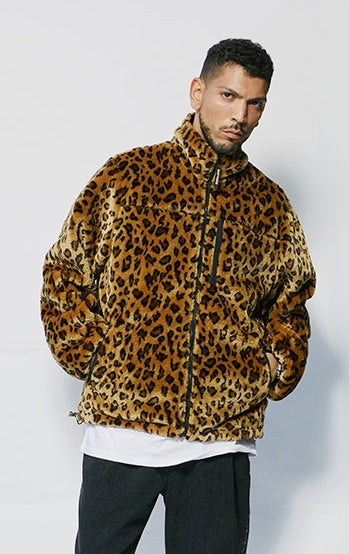 セイントペイン(SAINTPAIN)   SP REVERSIBLE FLEECE ZIP JACKET-LEOPARD