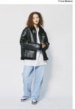 セイントペイン(SAINTPAIN) SP VEGAN LEATHER SHEARlING JACKET-BLACK