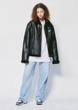 セイントペイン(SAINTPAIN) SP VEGAN LEATHER SHEARlING JACKET-BLACK