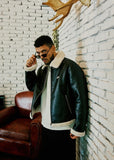 セイントペイン(SAINTPAIN)  SP VEGAN LEATHER SHEARlING JACKET-IVORY