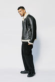 セイントペイン(SAINTPAIN)  SP VEGAN LEATHER SHEARlING JACKET-IVORY