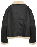 セイントペイン(SAINTPAIN)  SP VEGAN LEATHER SHEARlING JACKET-IVORY