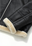 セイントペイン(SAINTPAIN)  SP VEGAN LEATHER SHEARlING JACKET-IVORY