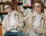 ダブルユーブイプロジェクト(WV PROJECT) The Overfit Shirt Beige Gray JJLS7513