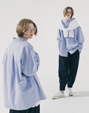 ダブルユーブイプロジェクト(WV PROJECT) The Overfit Shirt Lavender Blue JJLS7513