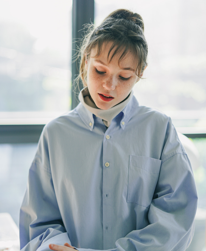 ダブルユーブイプロジェクト(WV PROJECT) The Overfit Shirt Sky Blue JJLS7513