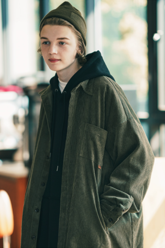 ダブルユーブイプロジェクト(WV PROJECT) Pretzel Corduroy Shirt Khaki JJLS7525