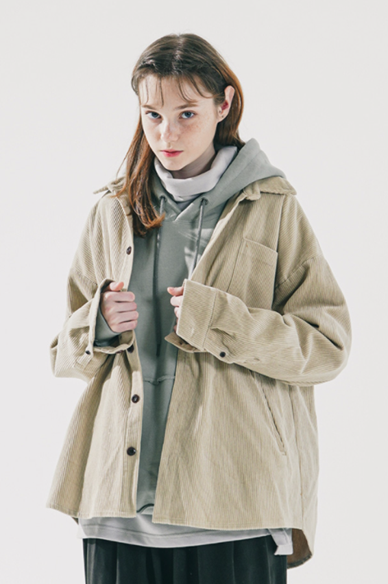 ダブルユーブイプロジェクト(WV PROJECT) Pretzel Corduroy Shirt Beige JJLS7525