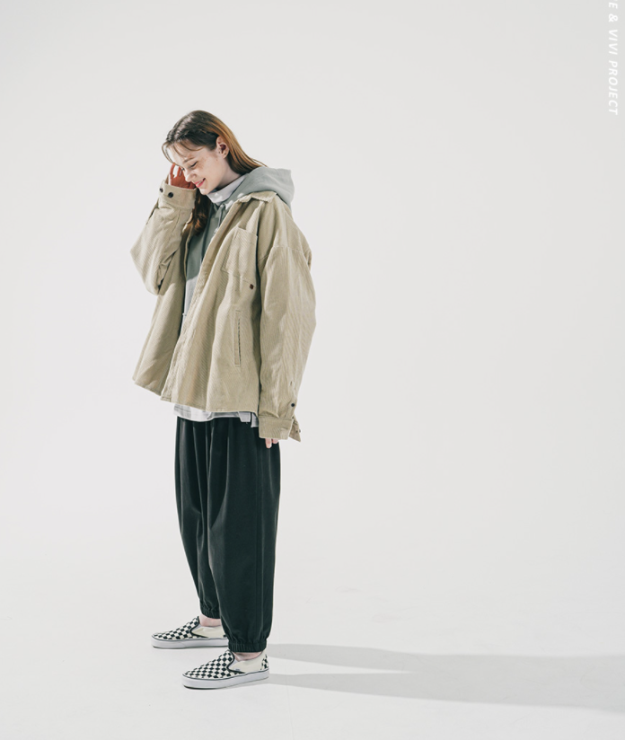 ダブルユーブイプロジェクト(WV PROJECT) Pretzel Corduroy Shirt Beige JJLS7525