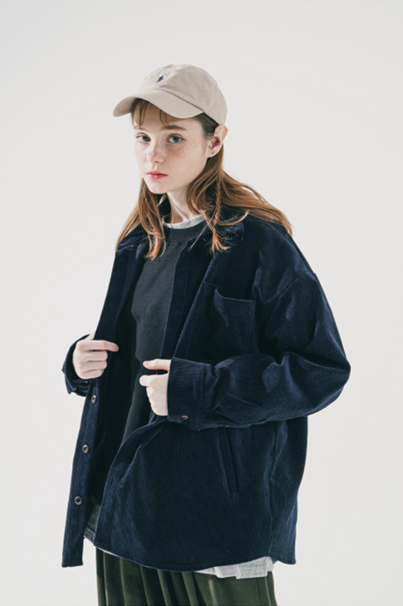 ダブルユーブイプロジェクト(WV PROJECT) Pretzel Corduroy Shirt Navy JJLS7525