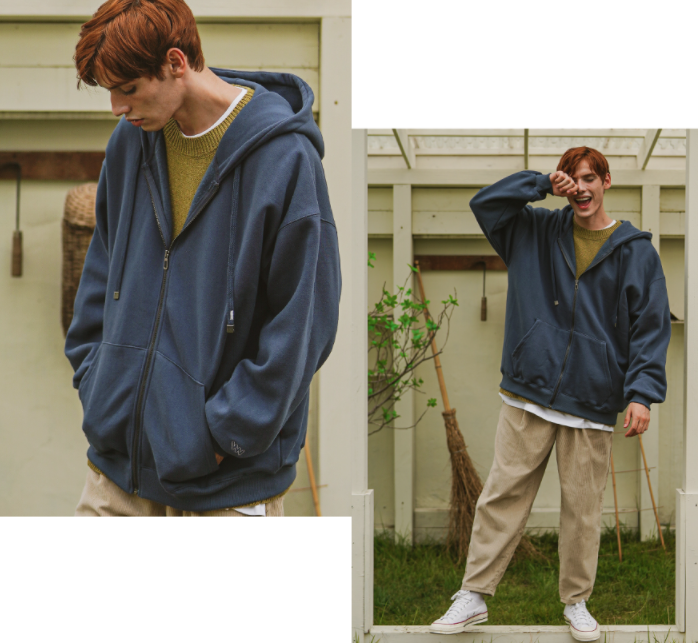 ダブルユーブイプロジェクト(WV PROJECT) Baseline Hood Zip-up Navy JIOT7536