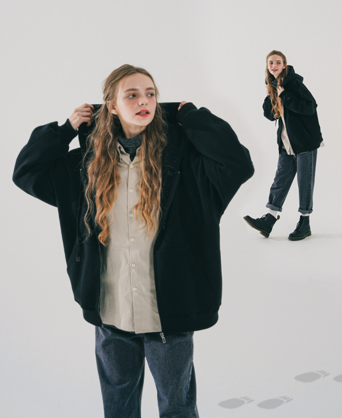 ダブルユーブイプロジェクト(WV PROJECT) Baseline Hood Zip-up Black JIOT7536