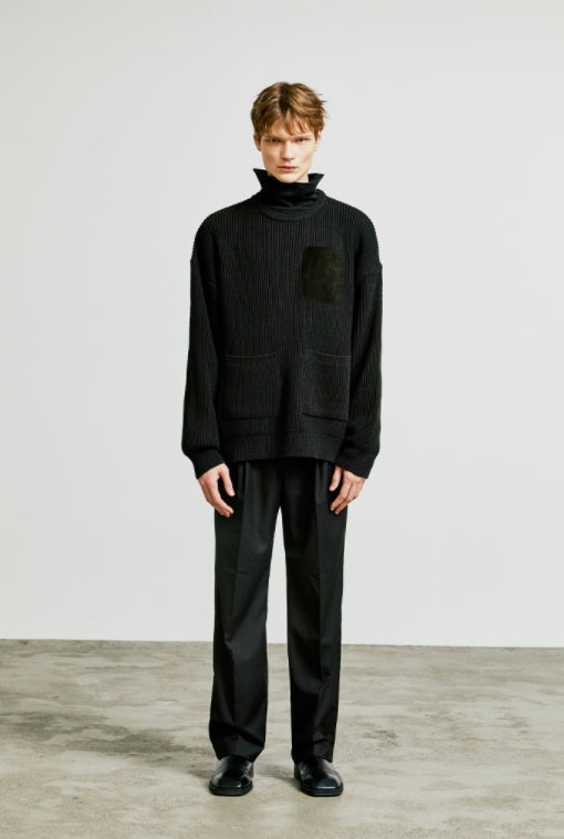 SSY(エスエスワイ)  3 pocket loose fit knit black