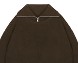 SSY(エスエスワイ)  neck warmer wide collar zip-up knit brown