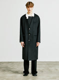 SSY(エスエスワイ)  collarless front cover coat black