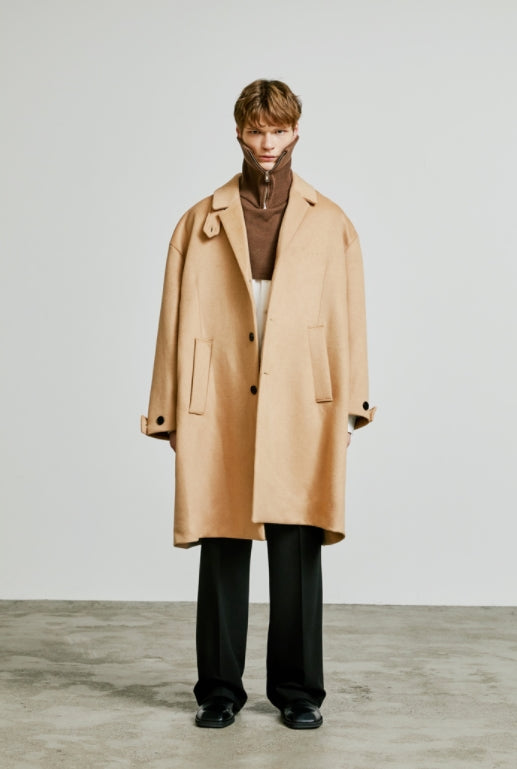 SSY(エスエスワイ)  collar up single overfit coat beige