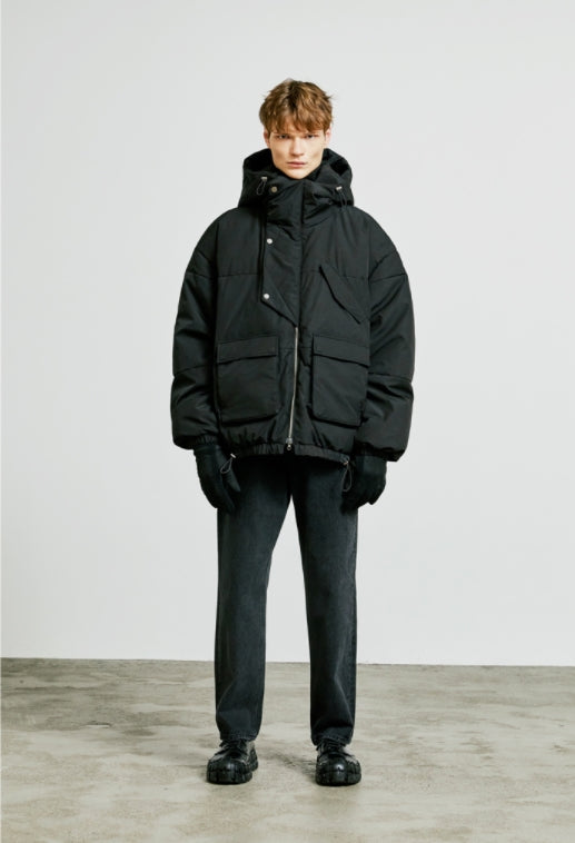 SSY(エスエスワイ) essential oversize duckdown peded parka black