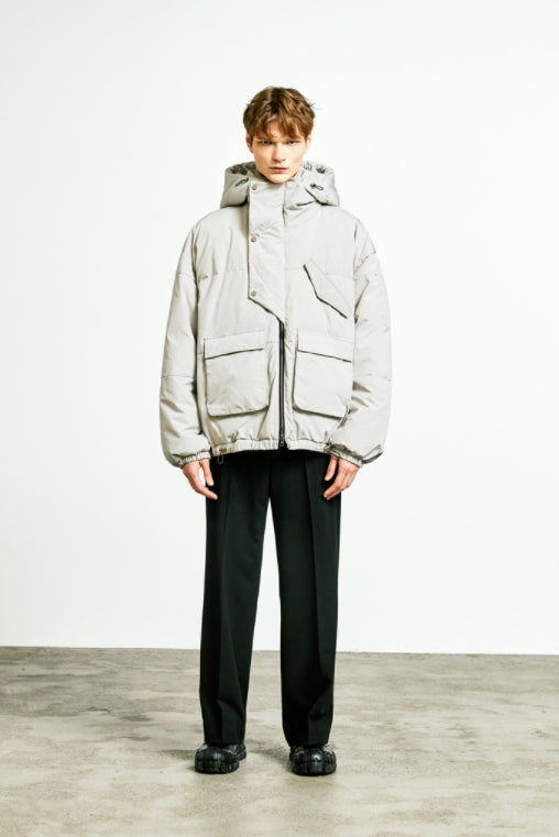 SSY(エスエスワイ) essential oversize duckdown peded parka grey